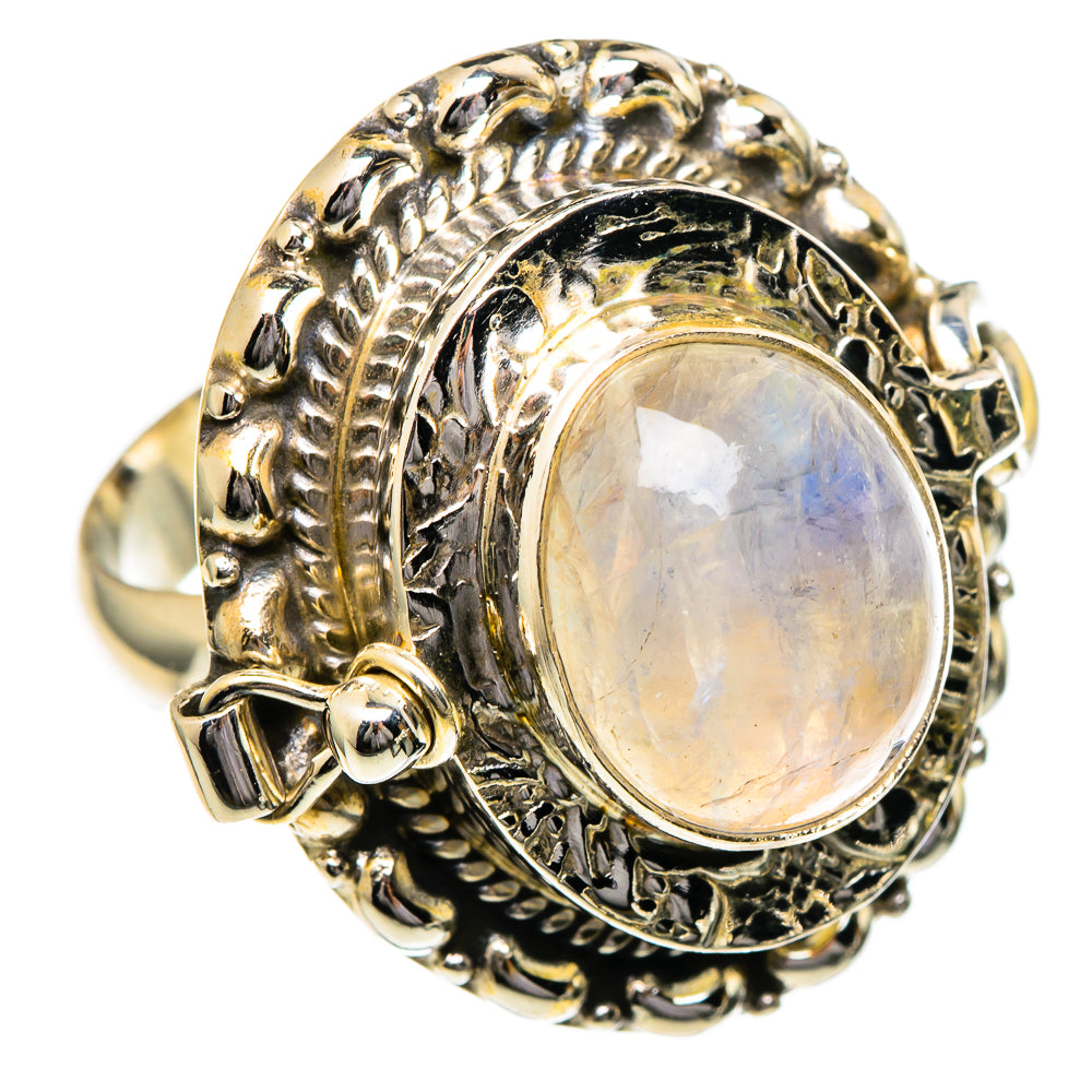 Rainbow Moonstone Rings handcrafted by Anasilvercos - RING96701