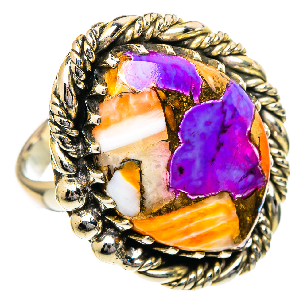 Spiny Oyster Turquoise Rings handcrafted by Anasilvercos - RING96719