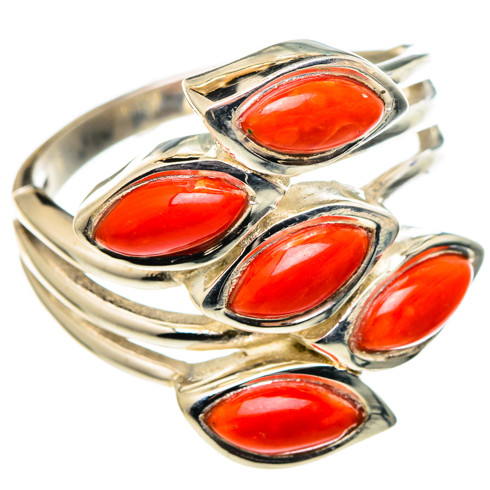 Mediterranean Red Coral Rings handcrafted by Anasilvercos - RING96737