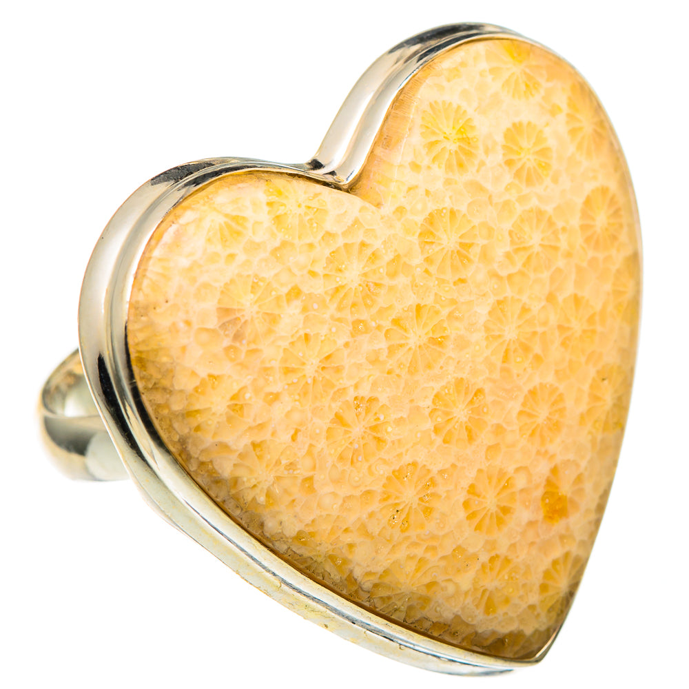 Fossil Coral Rings handcrafted by Anasilvercos - RING96943