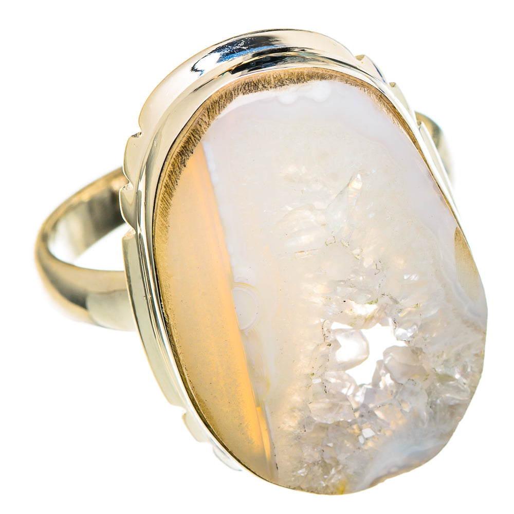 White Geode Slice Rings handcrafted by Anasilvercos - RING97017 - Photo 2