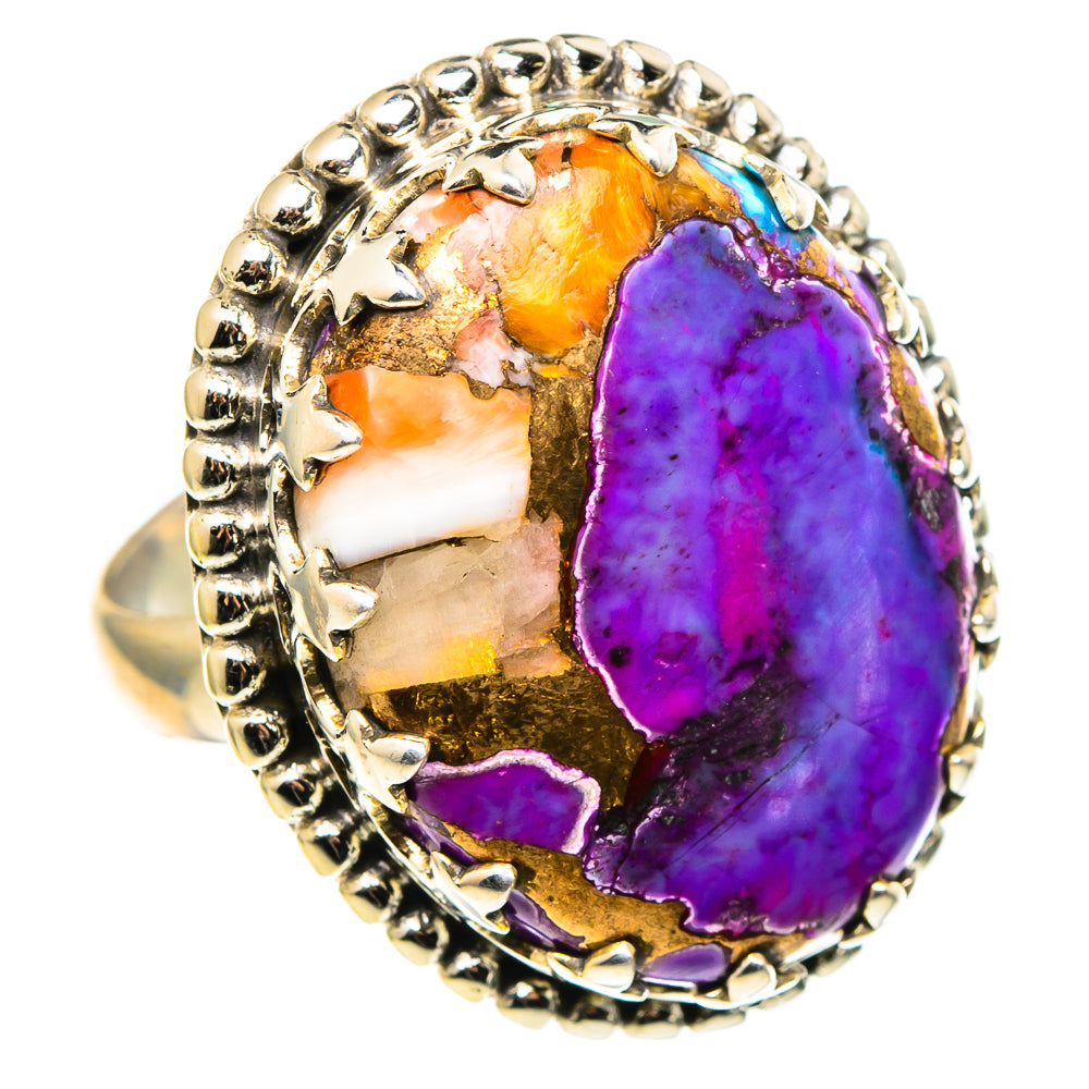 Spiny Oyster Turquoise Rings handcrafted by Anasilvercos - RING97036