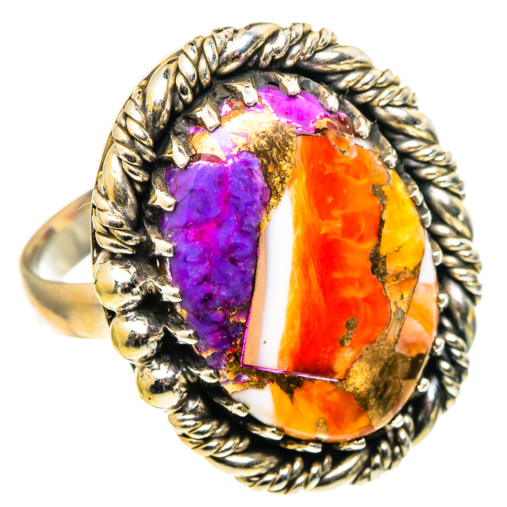 Spiny Oyster Turquoise Rings handcrafted by Anasilvercos - RING97038