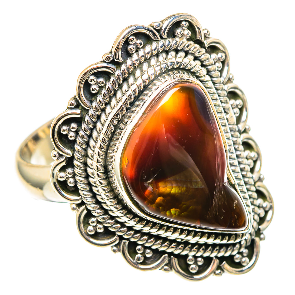Mexican Fire Agate Rings handcrafted by Anasilvercos - RING97163
