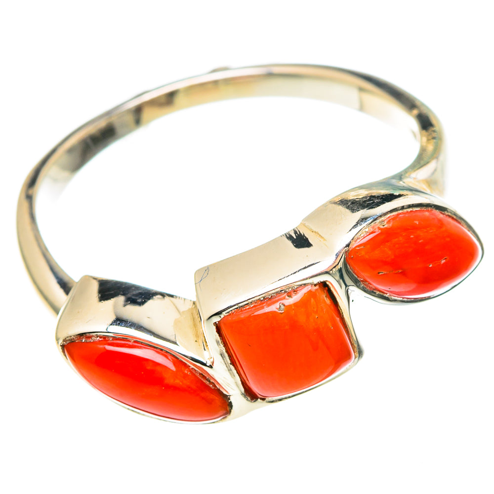 Mediterranean Red Coral Rings handcrafted by Anasilvercos - RING97172