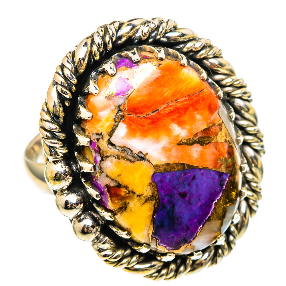 Spiny Oyster Turquoise Rings handcrafted by Anasilvercos - RING97181