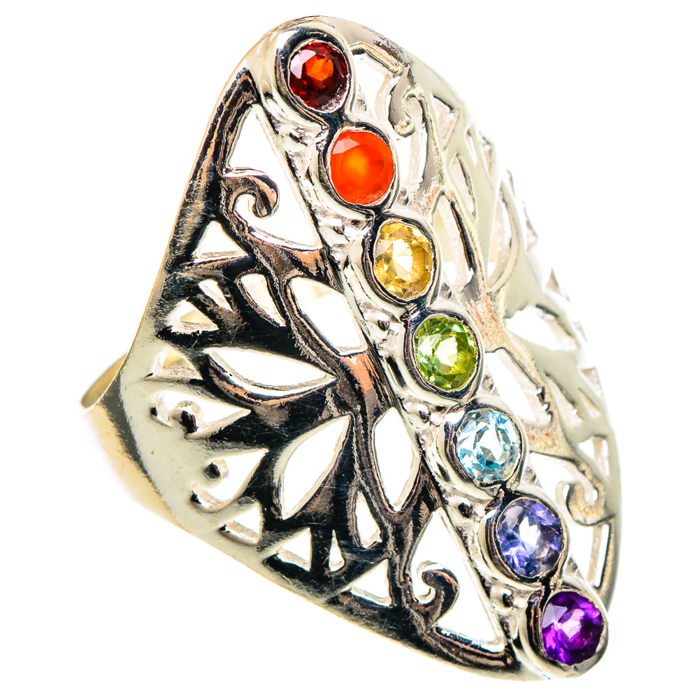 Multi-stone Chakra Rings handcrafted by Anasilvercos - RING97182