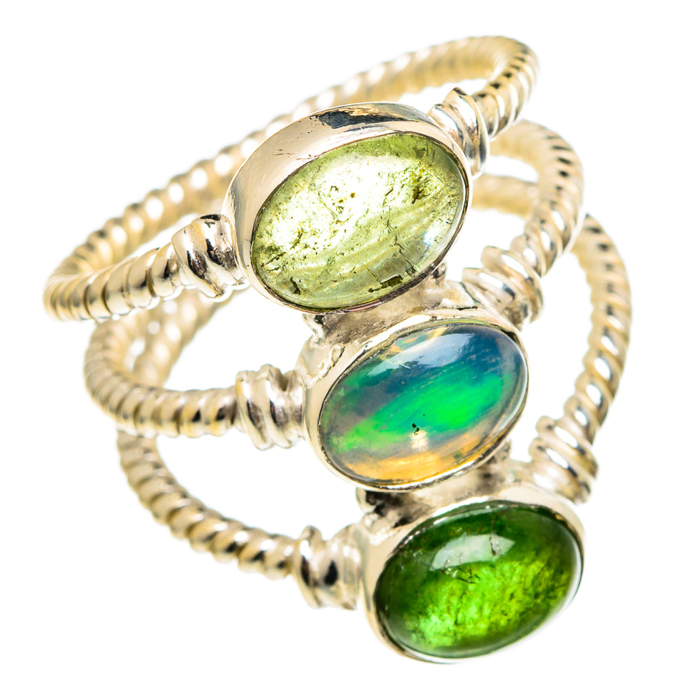 Green Tourmaline Rings handcrafted by Anasilvercos - RING97183