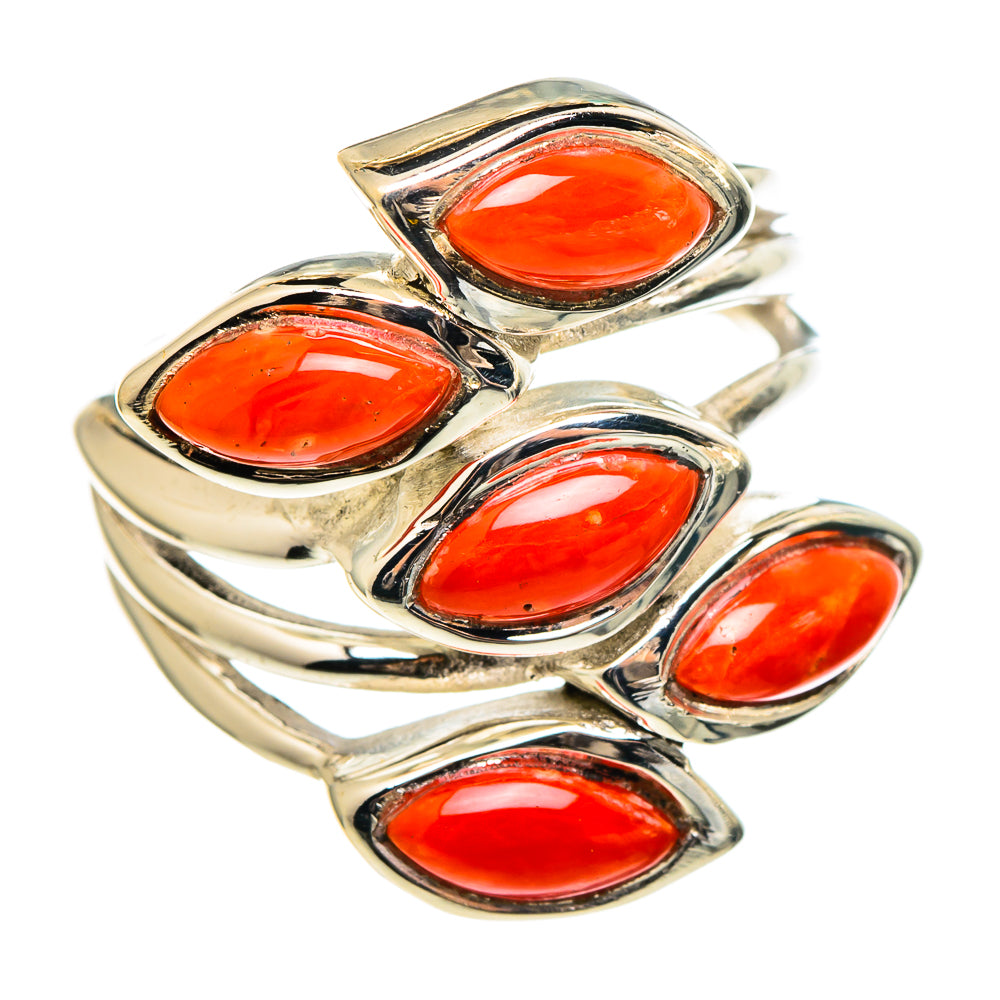 Mediterranean Red Coral Rings handcrafted by Anasilvercos - RING97202