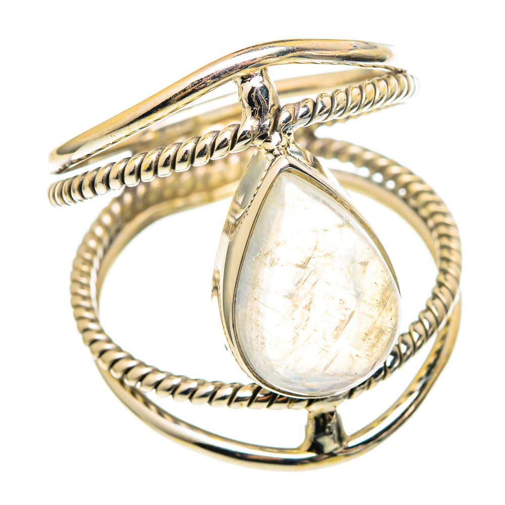 Rainbow Moonstone Rings handcrafted by Anasilvercos - RING97211