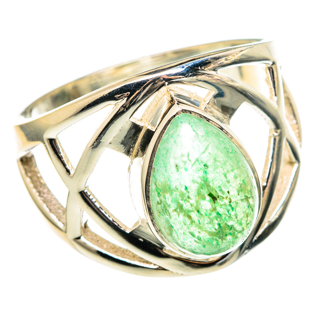 Green Aventurine Rings handcrafted by Anasilvercos - RING97224