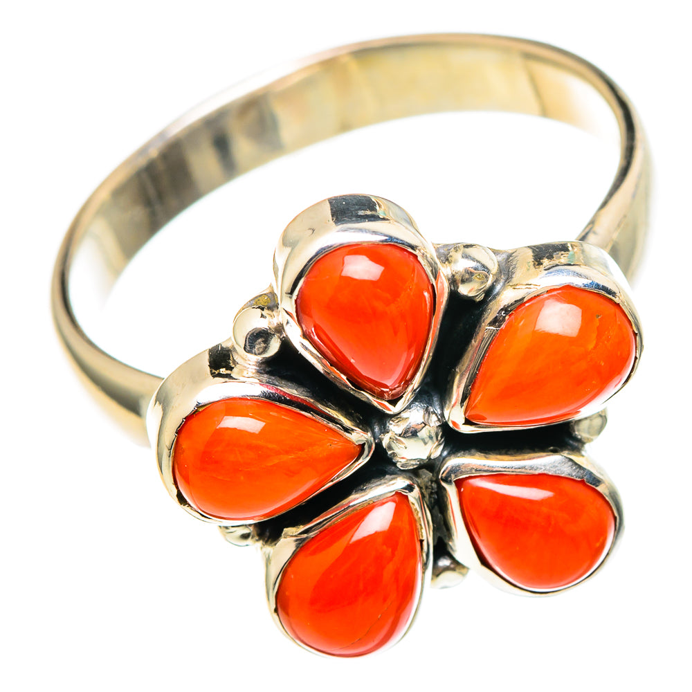 Mediterranean Red Coral Rings handcrafted by Anasilvercos - RING97234