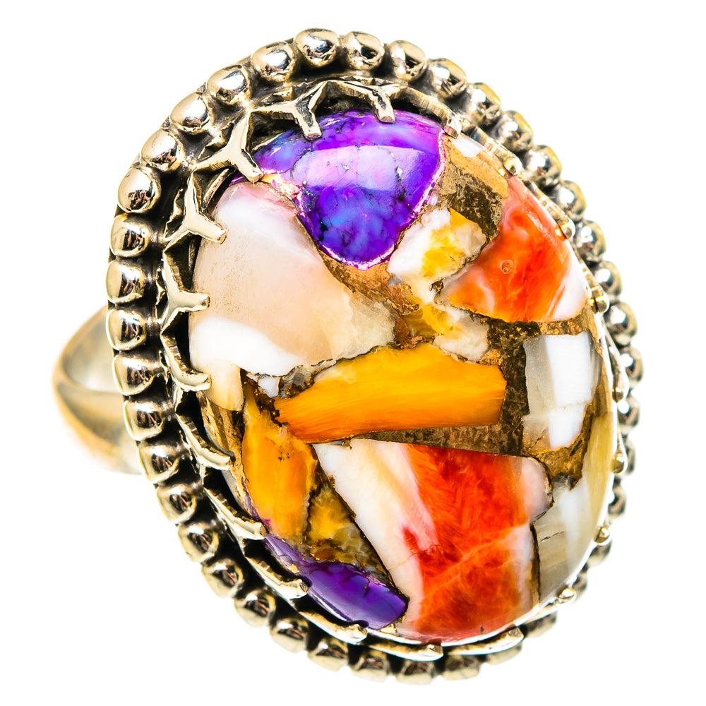 Spiny Oyster Turquoise Rings handcrafted by Anasilvercos - RING97304