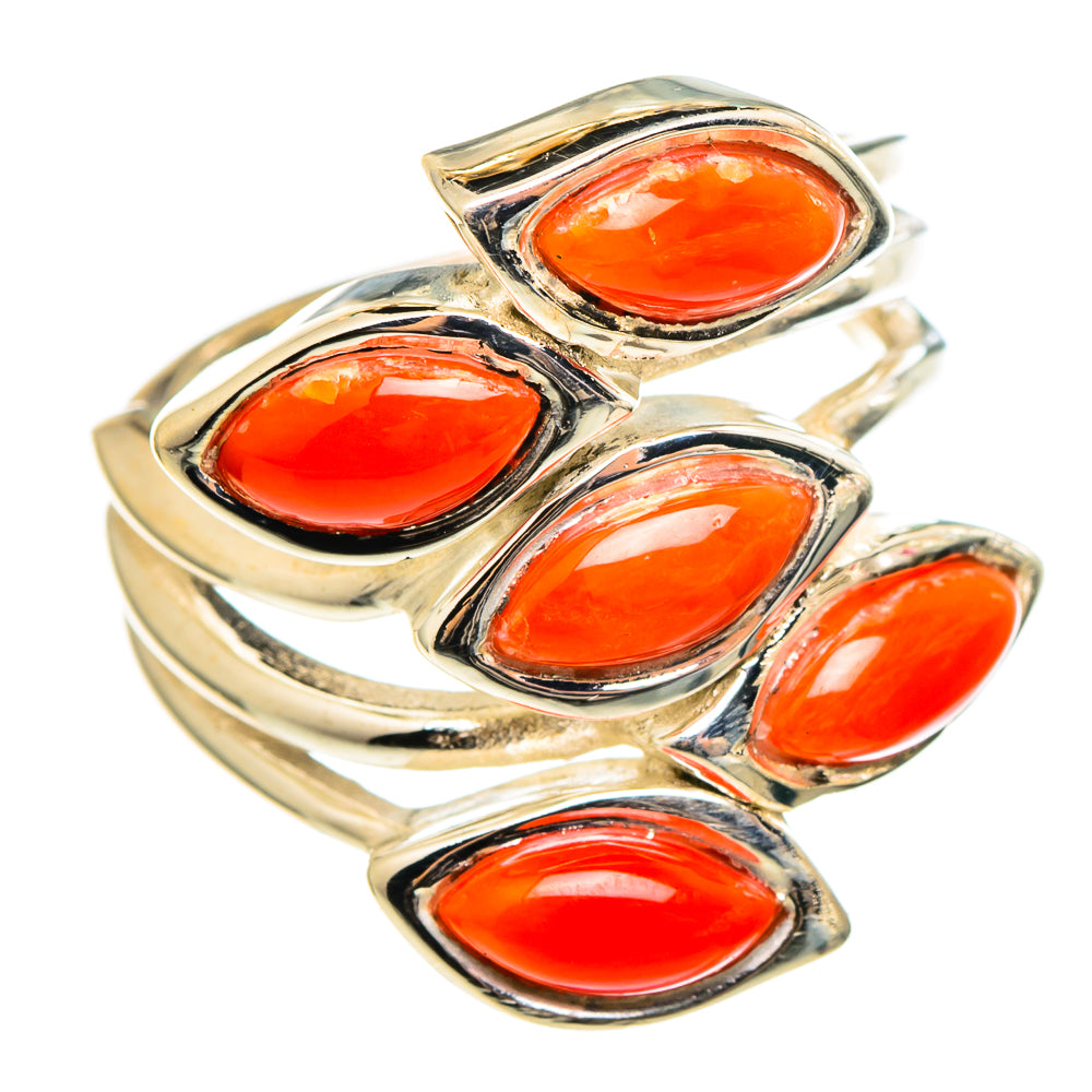 Mediterranean Red Coral Rings handcrafted by Anasilvercos - RING97318