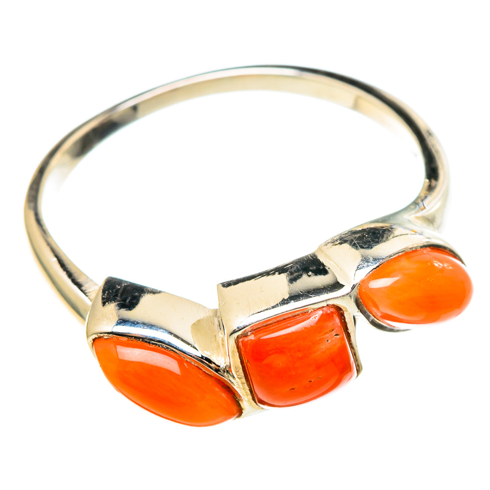 Mediterranean Red Coral Rings handcrafted by Anasilvercos - RING97319