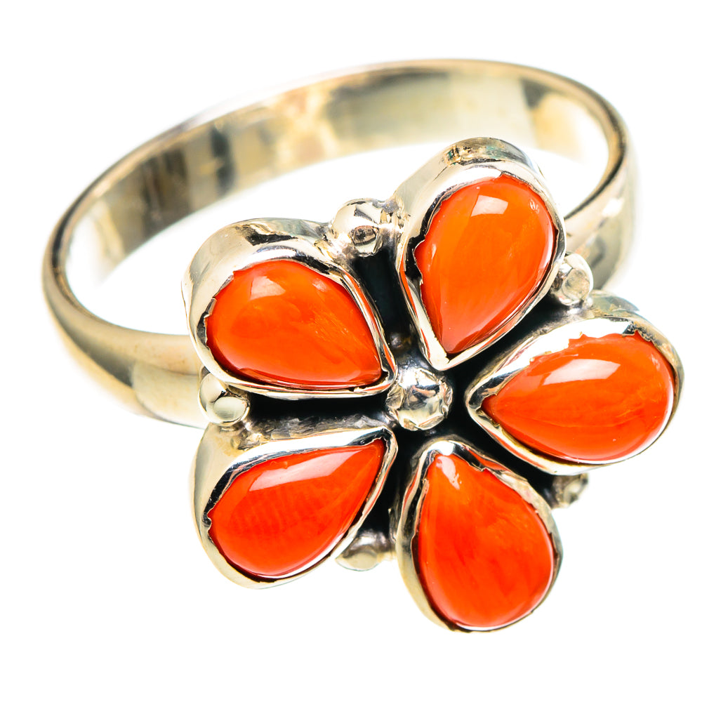 Mediterranean Red Coral Rings handcrafted by Anasilvercos - RING97324