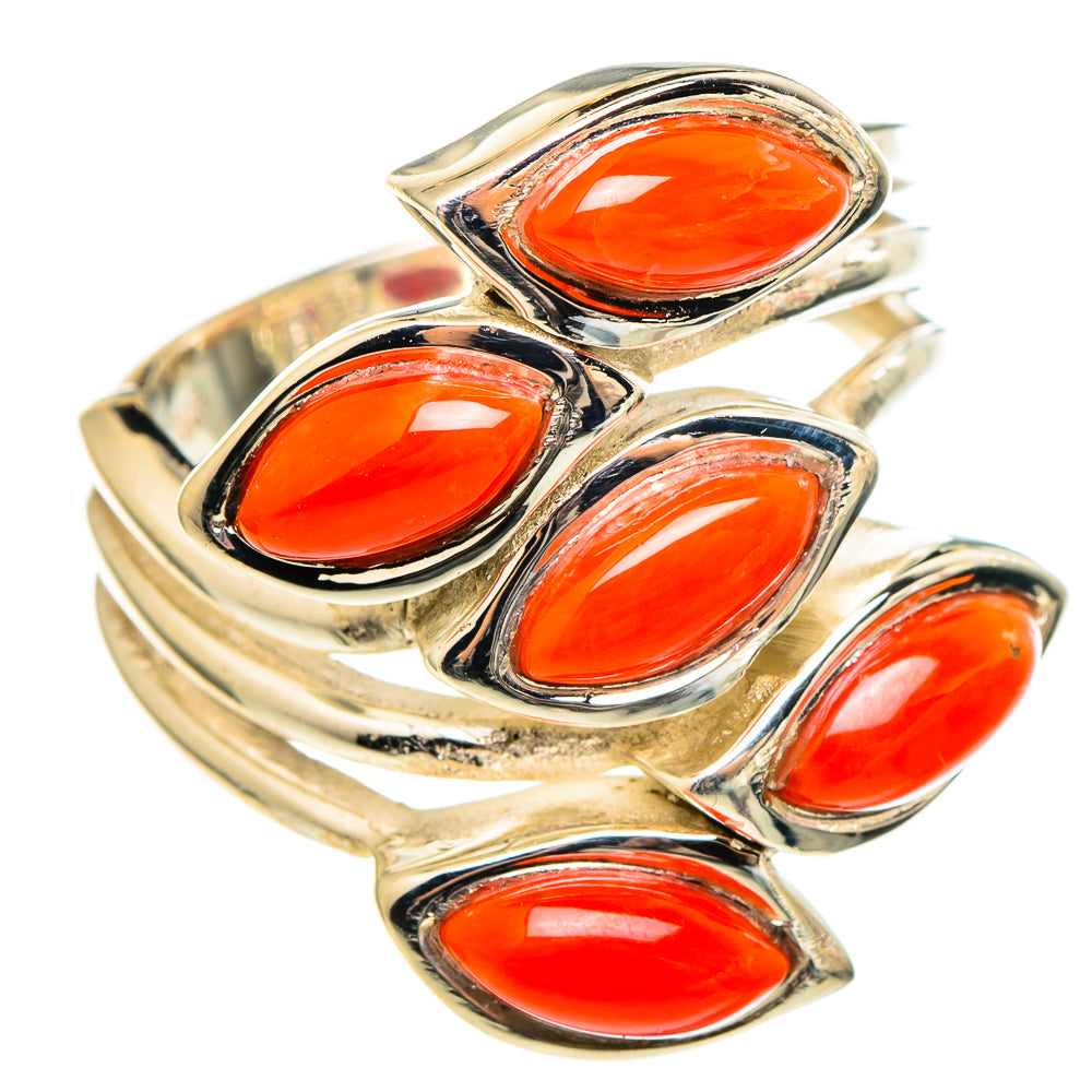 Mediterranean Red Coral Rings handcrafted by Anasilvercos - RING97272