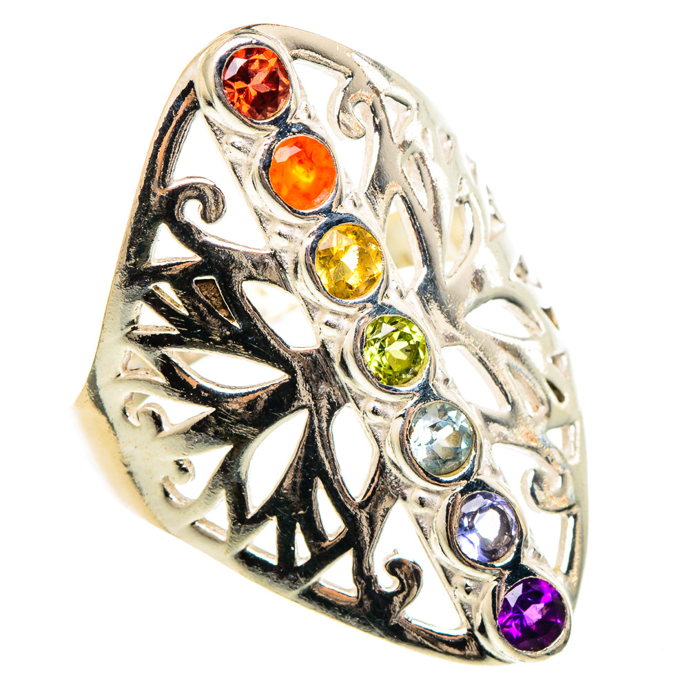 Multi-stone Chakra Rings handcrafted by Anasilvercos - RING97281
