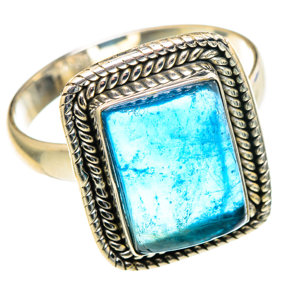 Blue Fluorite Rings handcrafted by Anasilvercos - RING97441