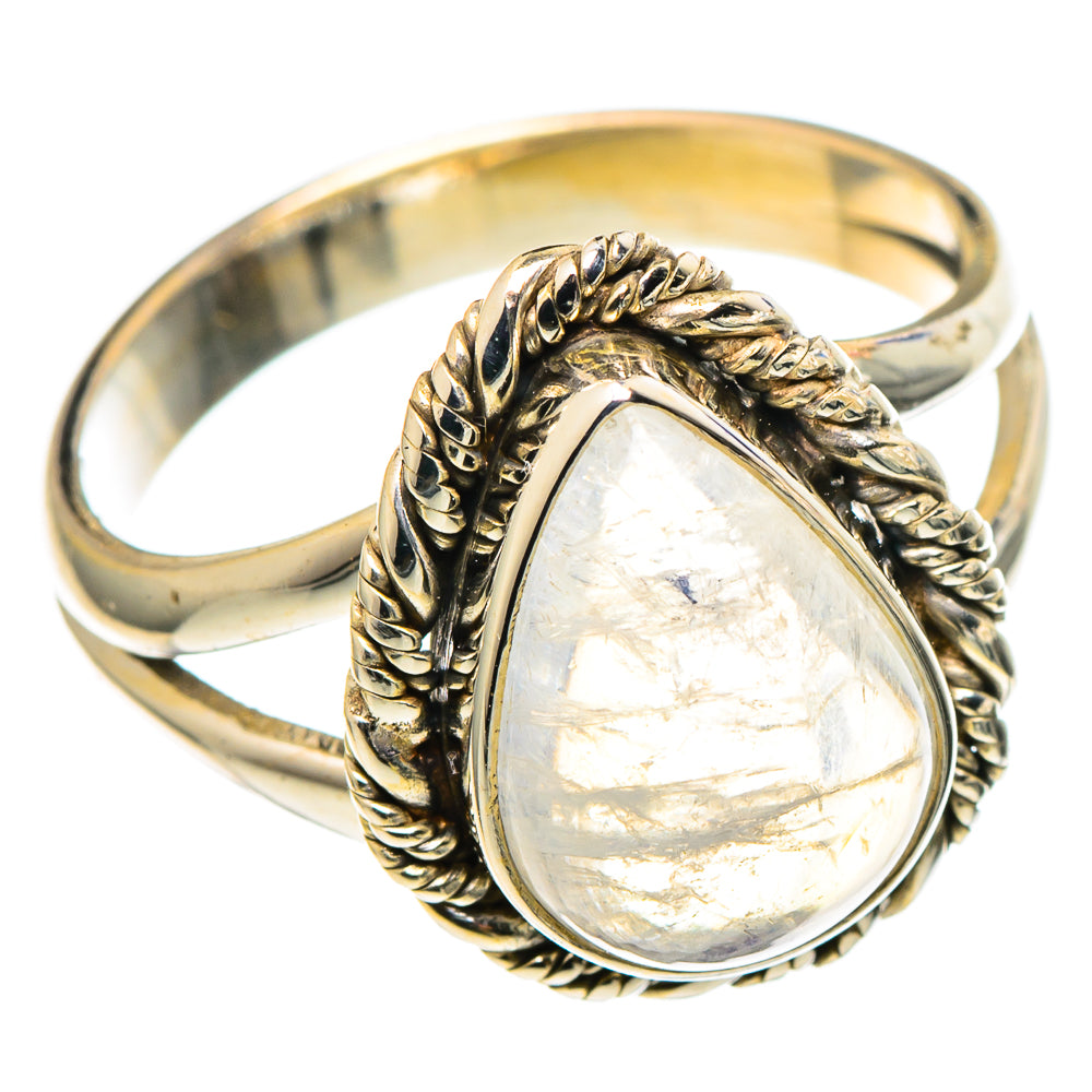 Rainbow Moonstone Rings handcrafted by Anasilvercos - RING97464