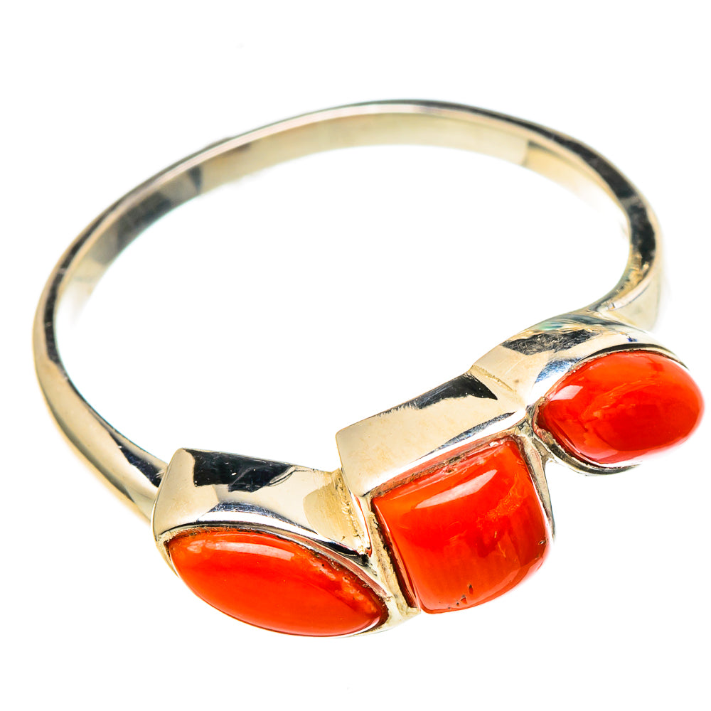 Mediterranean Red Coral Rings handcrafted by Anasilvercos - RING97489