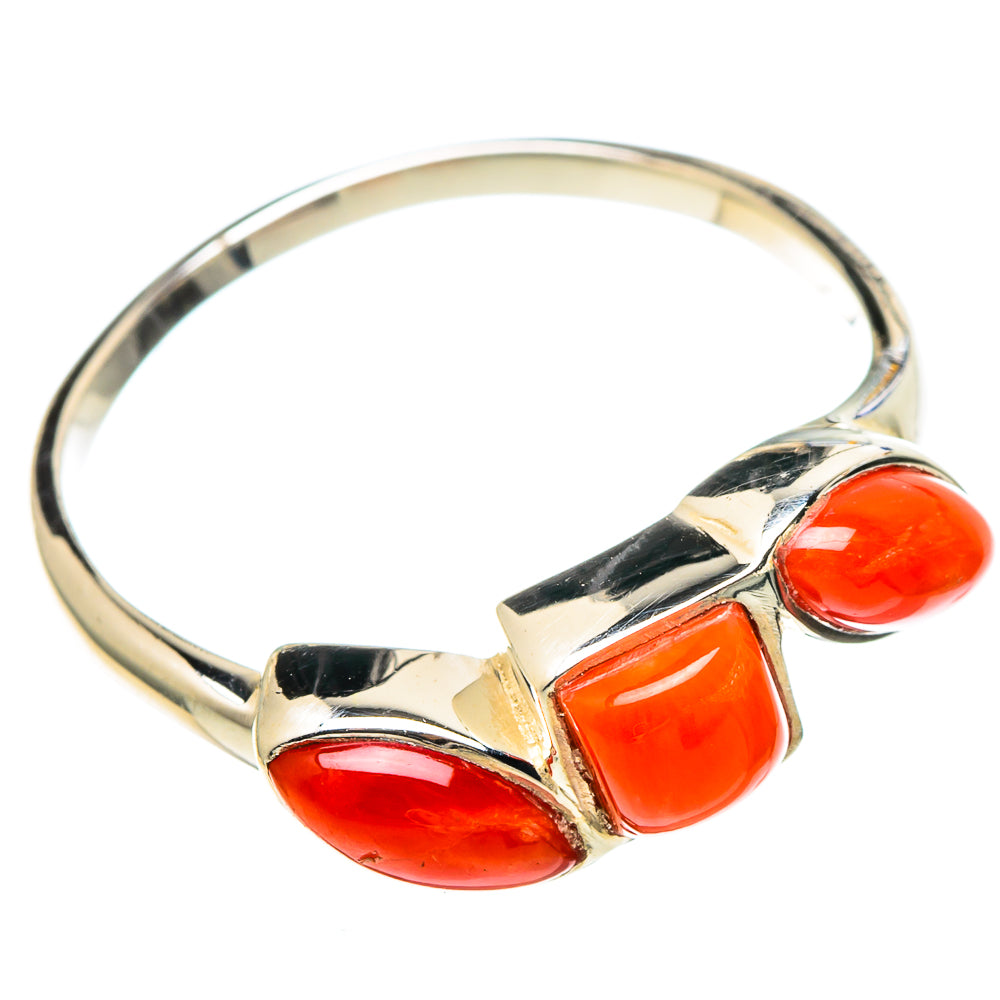 Mediterranean Red Coral Rings handcrafted by Anasilvercos - RING97519