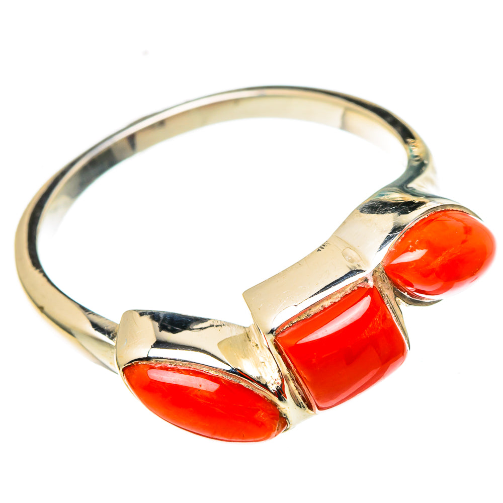 Mediterranean Red Coral Rings handcrafted by Anasilvercos - RING97545 - Photo 2