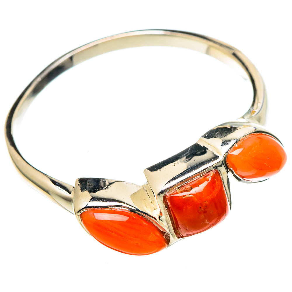Mediterranean Red Coral Rings handcrafted by Anasilvercos - RING97568