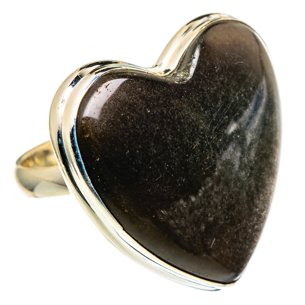 Gold Sheen Obsidian Rings handcrafted by Anasilvercos - RING97597