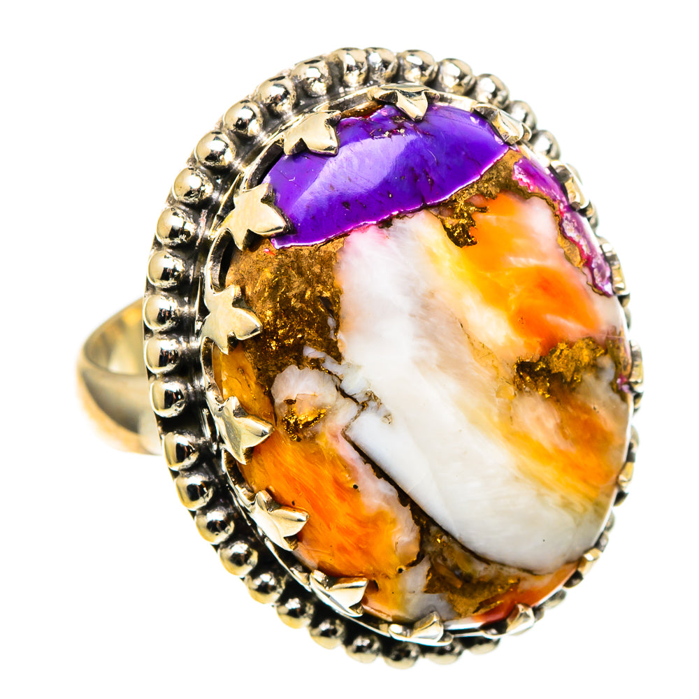 Spiny Oyster Turquoise Rings handcrafted by Anasilvercos - RING97612