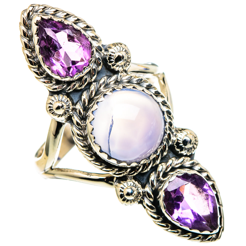 Aqua Chalcedony Rings handcrafted by Anasilvercos - RING97614