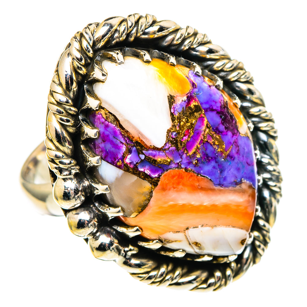 Spiny Oyster Turquoise Rings handcrafted by Anasilvercos - RING97646