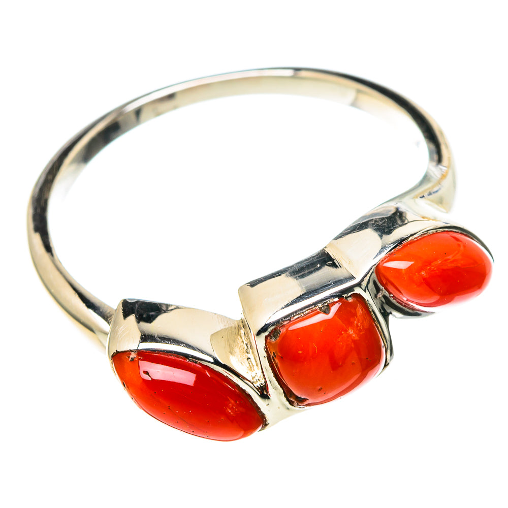 Mediterranean Red Coral Rings handcrafted by Anasilvercos - RING97689 - Photo 2