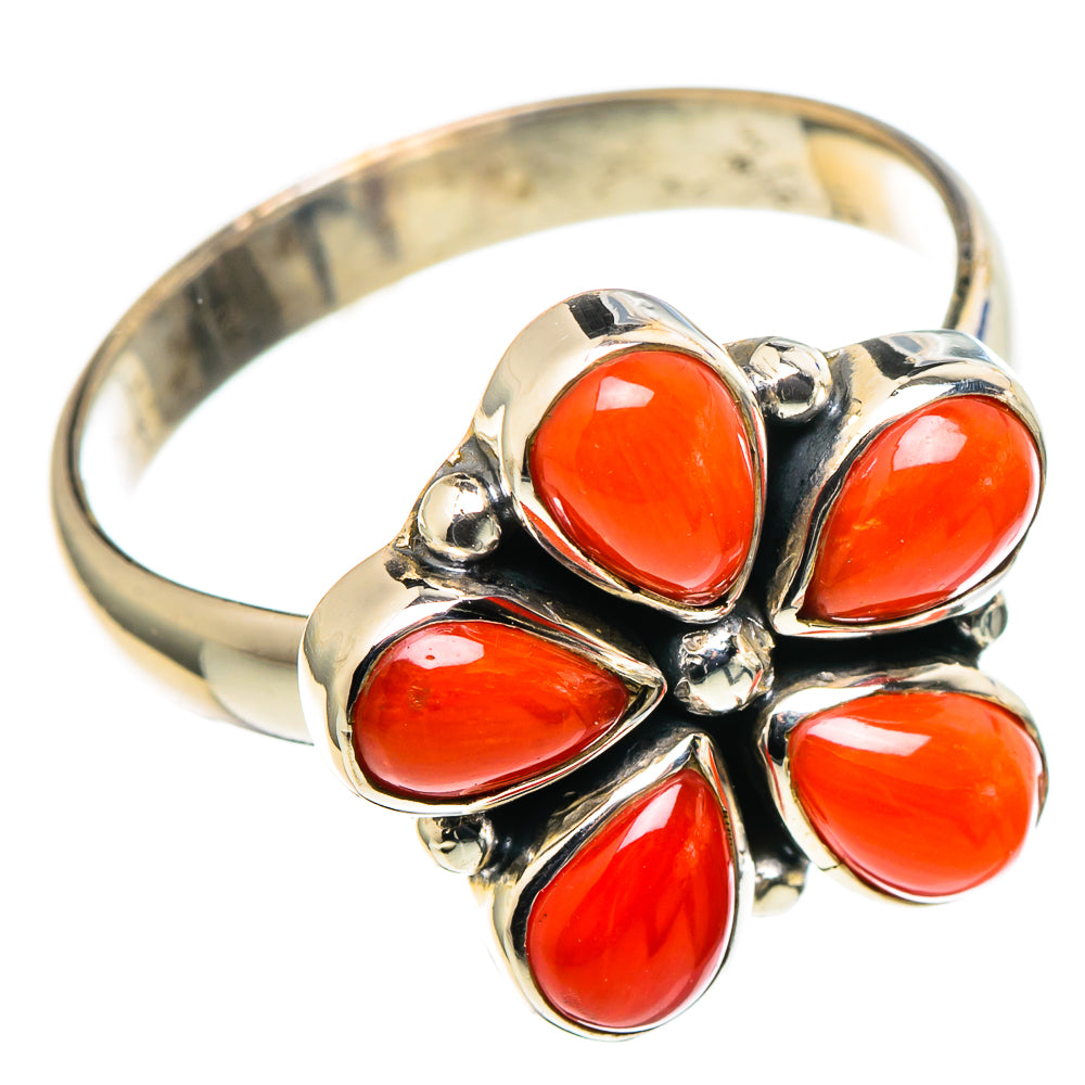Mediterranean Red Coral Rings handcrafted by Anasilvercos - RING97690