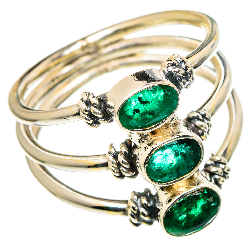 Zambian Emerald Rings handcrafted by Anasilvercos - RING97718