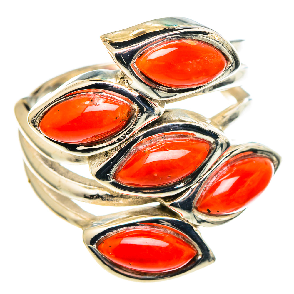 Mediterranean Red Coral Rings handcrafted by Anasilvercos - RING97729 - Photo 2
