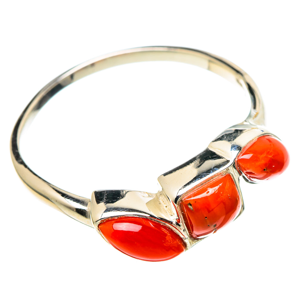 Mediterranean Red Coral Rings handcrafted by Anasilvercos - RING97730 - Photo 2