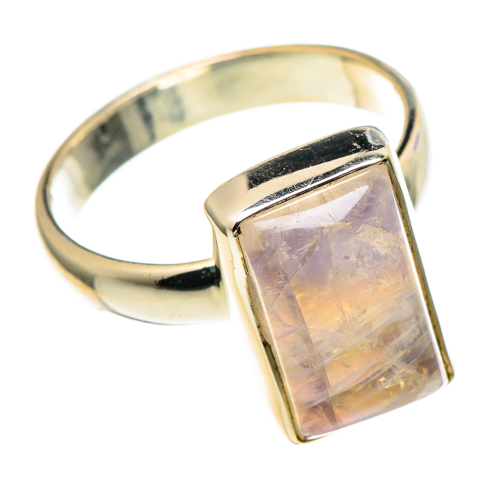 Rainbow Moonstone Rings handcrafted by Anasilvercos - RING97739