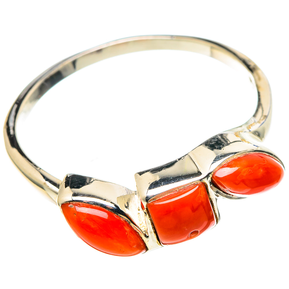 Mediterranean Red Coral Rings handcrafted by Anasilvercos - RING97769 - Photo 2