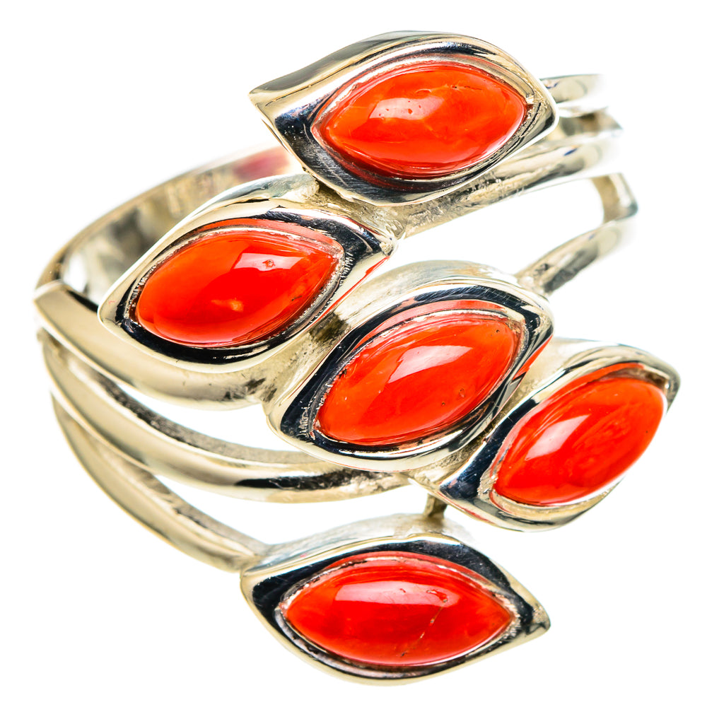 Mediterranean Red Coral Rings handcrafted by Anasilvercos - RING97808