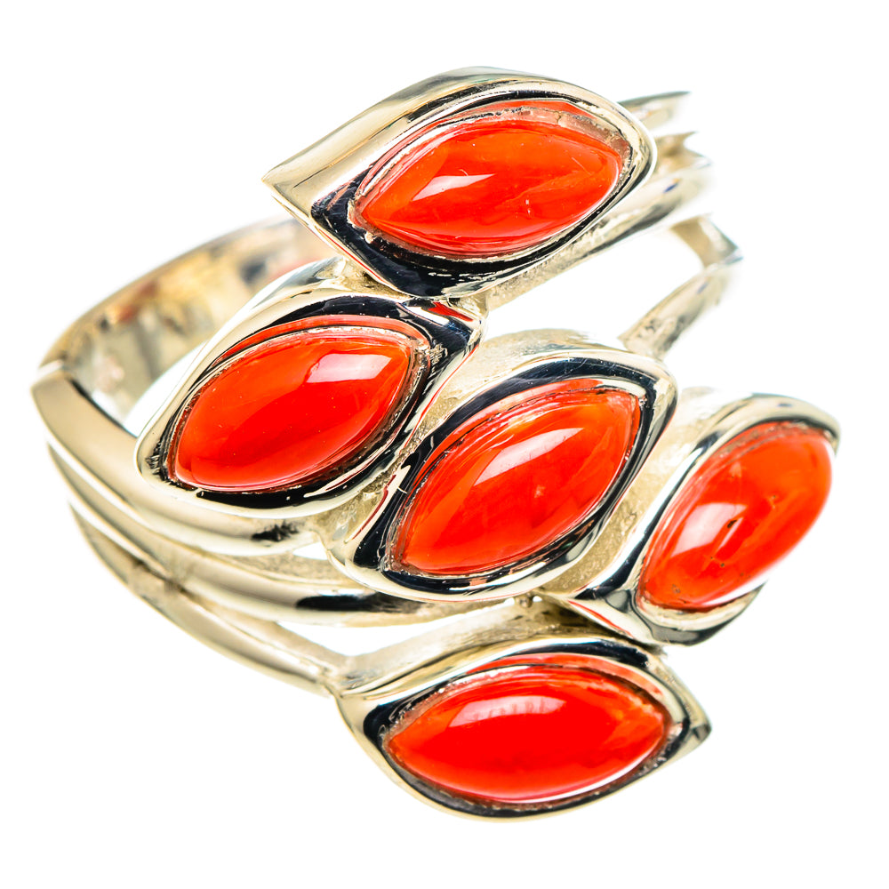 Mediterranean Red Coral Rings handcrafted by Anasilvercos - RING97842