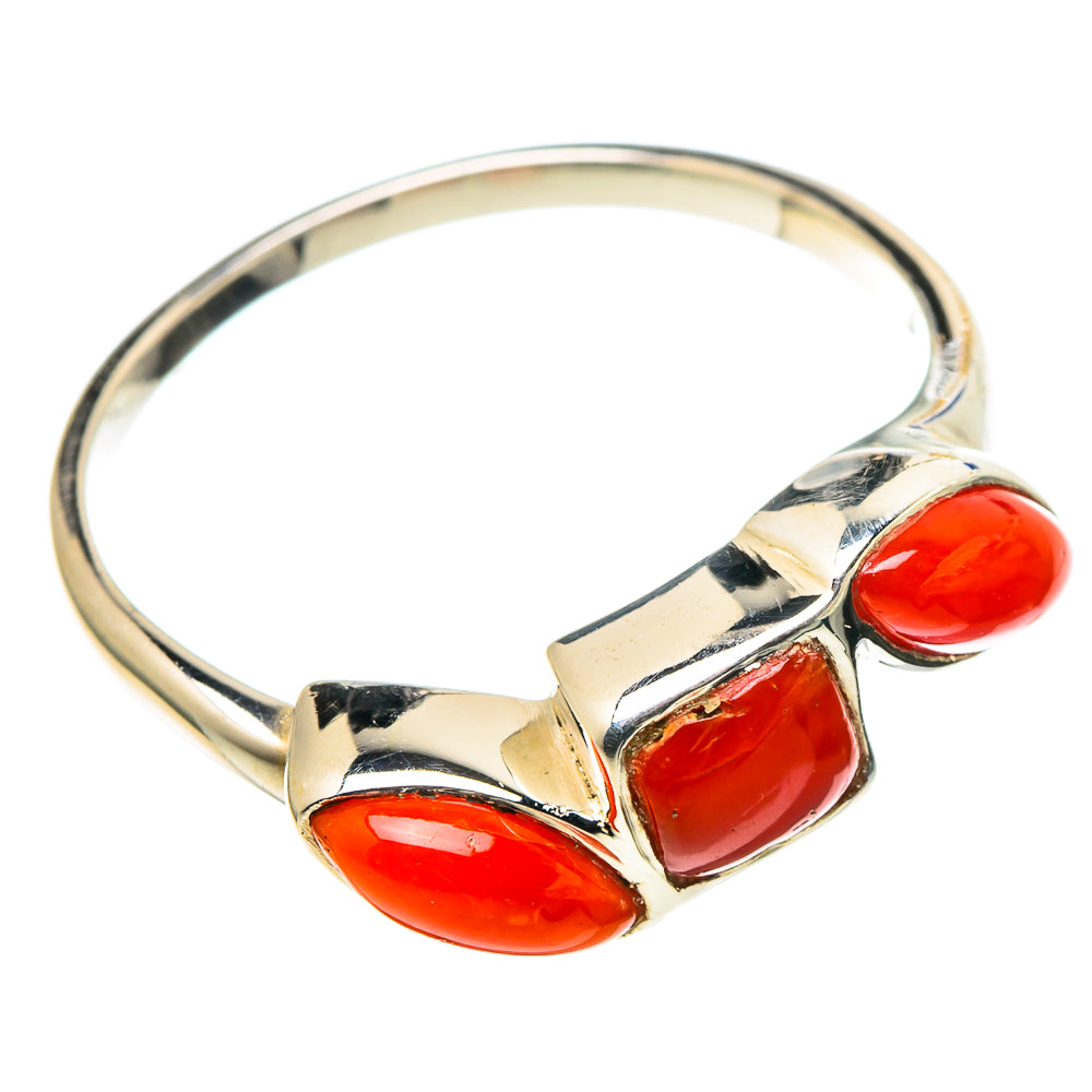 Mediterranean Red Coral Rings handcrafted by Anasilvercos - RING97843