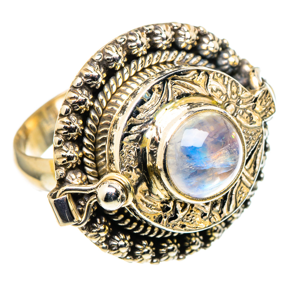 Rainbow Moonstone Rings handcrafted by Anasilvercos - RING97883