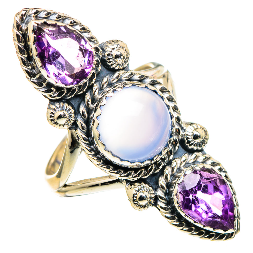 Aqua Chalcedony Rings handcrafted by Anasilvercos - RING97923