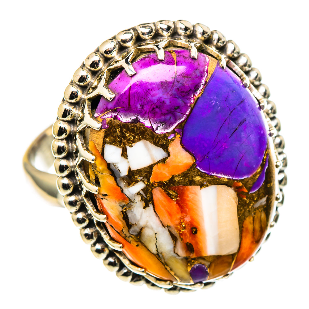 Spiny Oyster Turquoise Rings handcrafted by Anasilvercos - RING97967