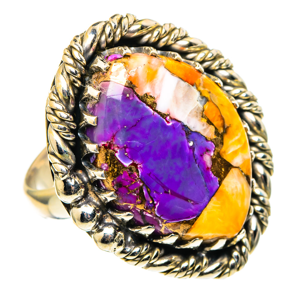 Spiny Oyster Turquoise Rings handcrafted by Anasilvercos - RING97968 - Photo 2