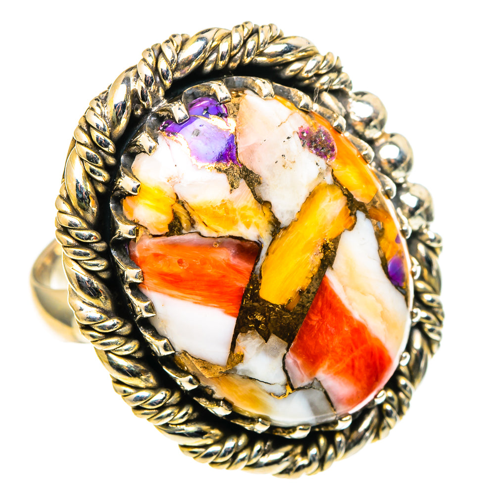 Spiny Oyster Turquoise Rings handcrafted by Anasilvercos - RING97985 - Photo 2