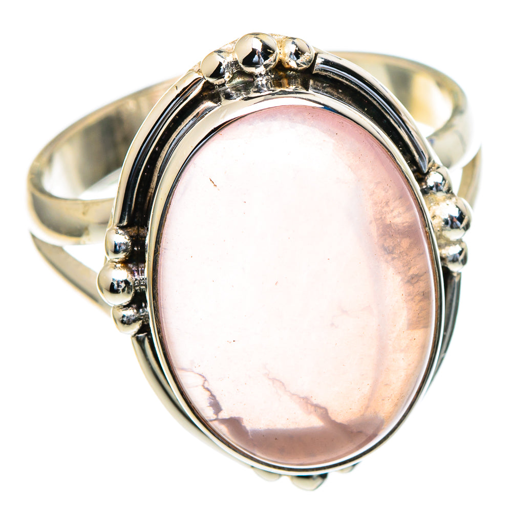 Rose Quartz Rings handcrafted by Anasilvercos - RING98011