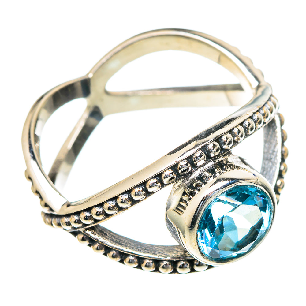 Blue Topaz Rings handcrafted by Anasilvercos - RING98037