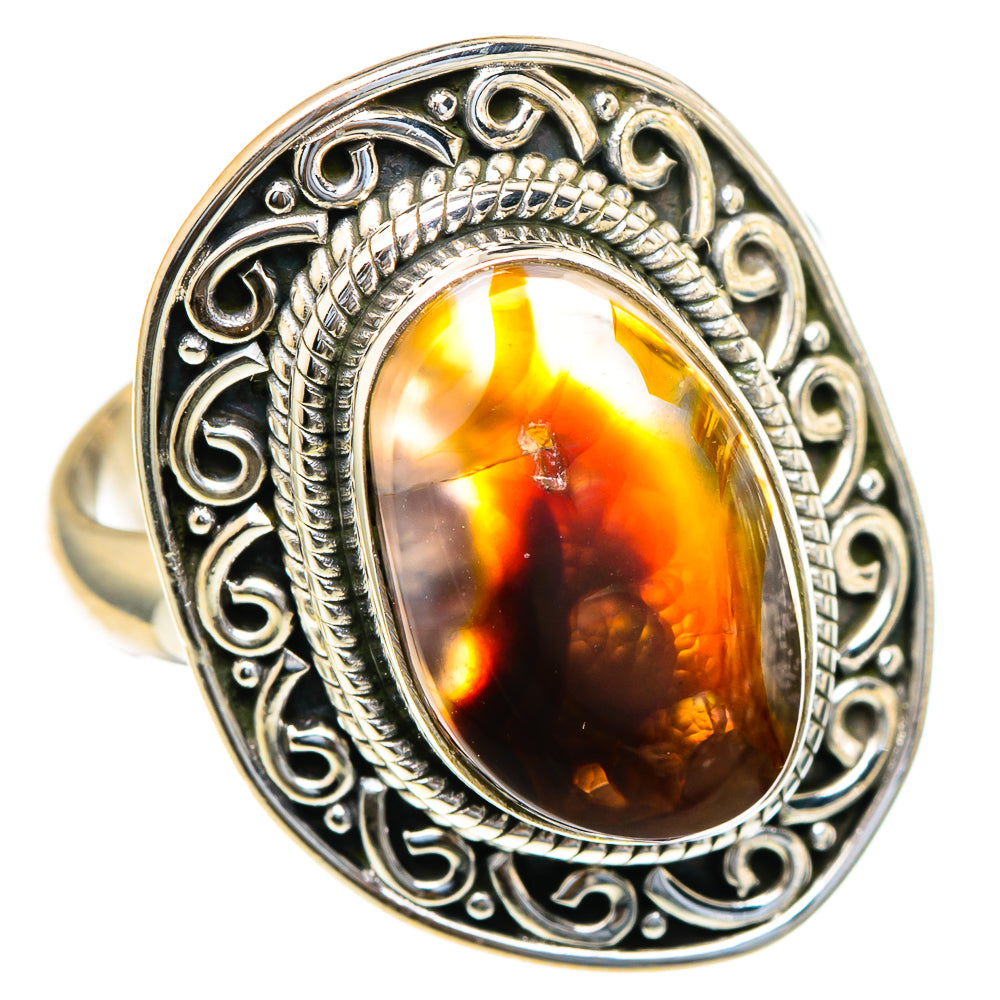 Mexican Fire Agate Rings handcrafted by Anasilvercos - RING98047